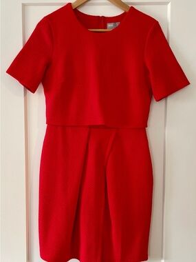 ❤️ ASOS Textured Fit & Flare Dress | Bright Red | Size US 8 ❤️
